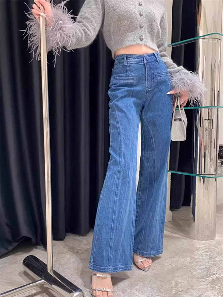 Bow High Wiat Straight Leg Jeans  New