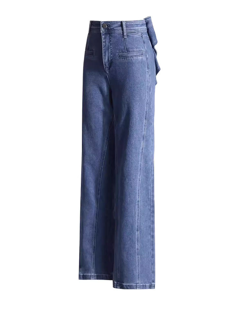 Bow High Wiat Straight Leg Jeans  New