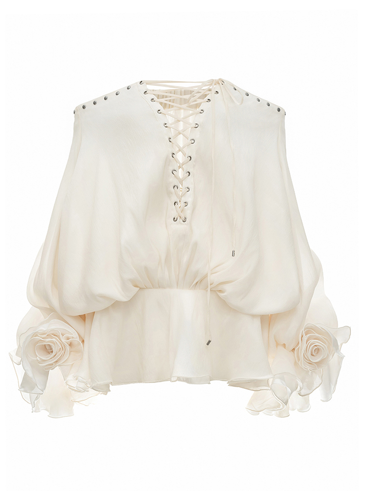 TWOTWINSTYLE Patchwork Lace Up Off Shoulder Mini Dress