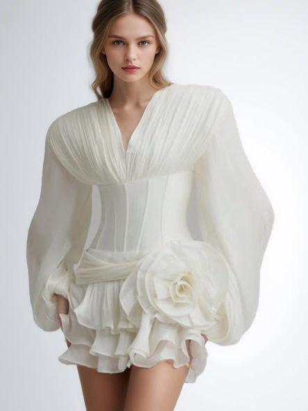 TWOTWINSTYLE  Patchwork Appliques High Waist Chic Dress