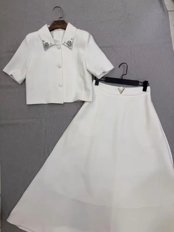 TWOTWINSTYLE Patchwork Diamonds Casual Two Piece Set