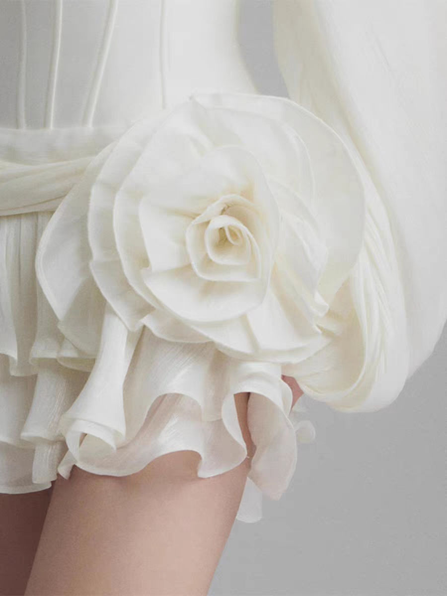 TWOTWINSTYLE  Patchwork Appliques High Waist Chic Dress