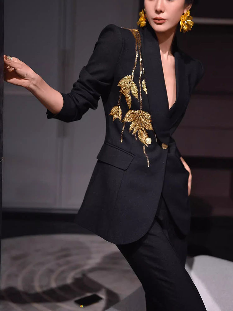 TWOTWINSTYLE  Asymmetrical Casual Fashion Blazer