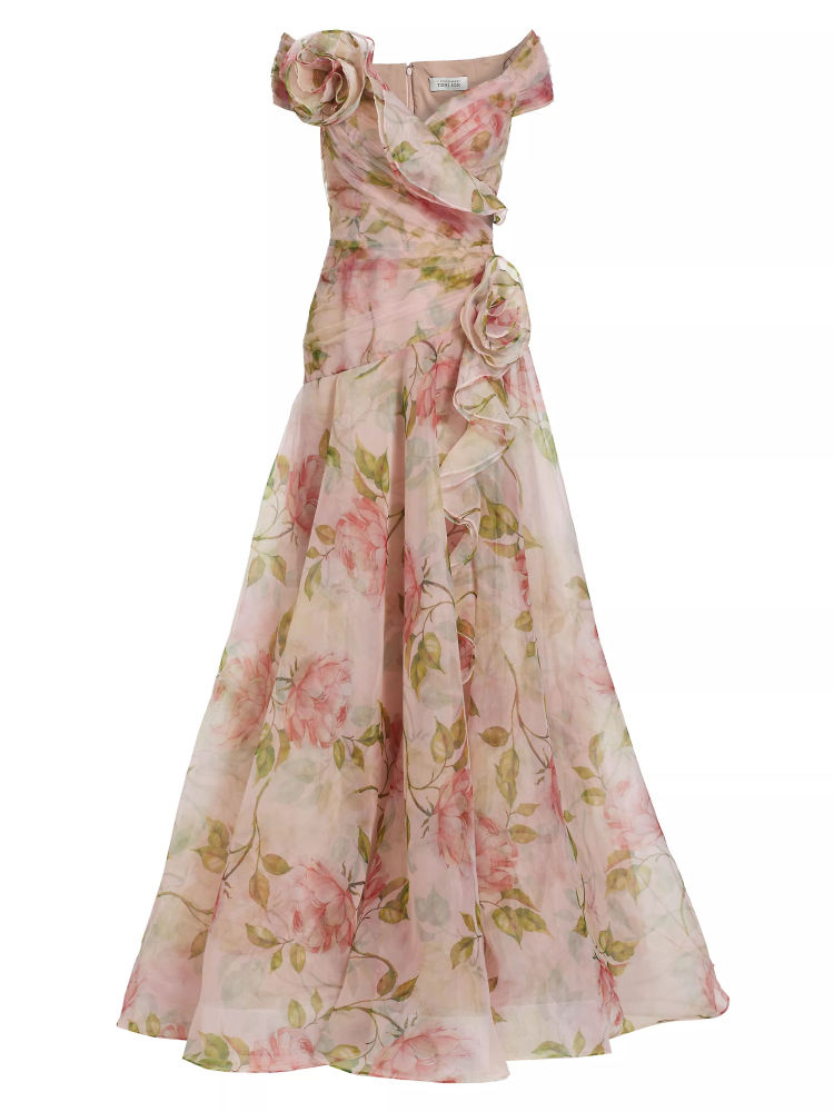 TWOTWINSTYLE Vintage Printing High Waist Maxi Dress