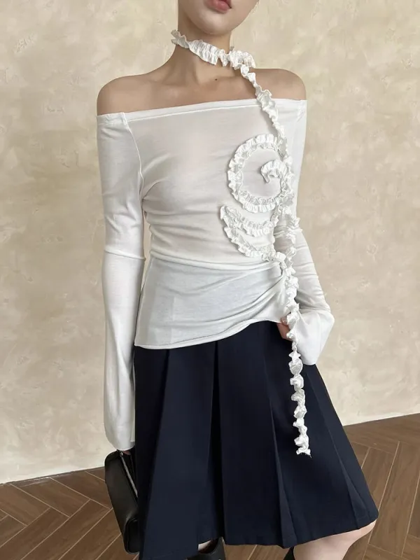 TWOTWINSTYLE  Elegant Off  Shoulder Chic T-Shirts