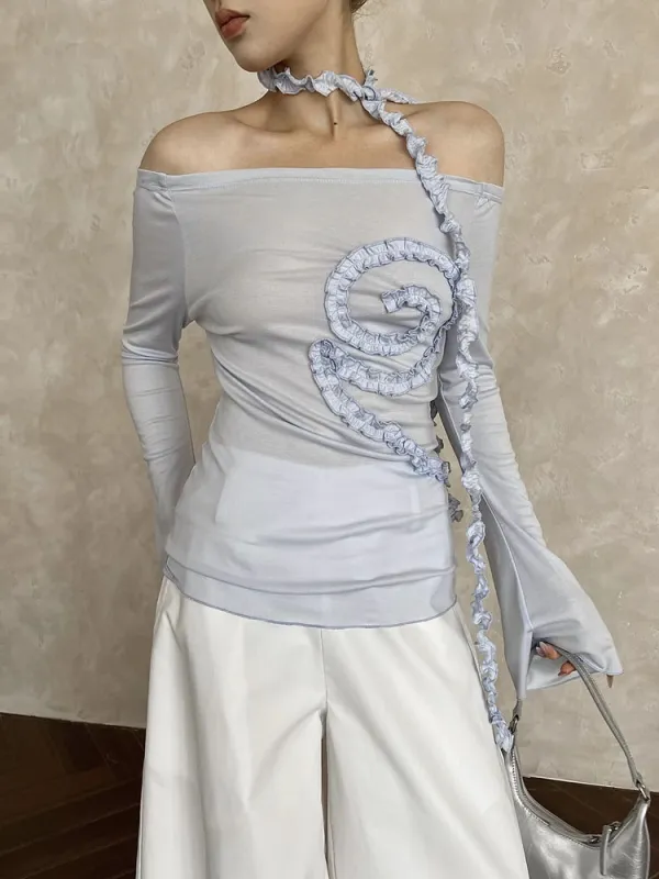 TWOTWINSTYLE  Elegant Off  Shoulder Chic T-Shirts