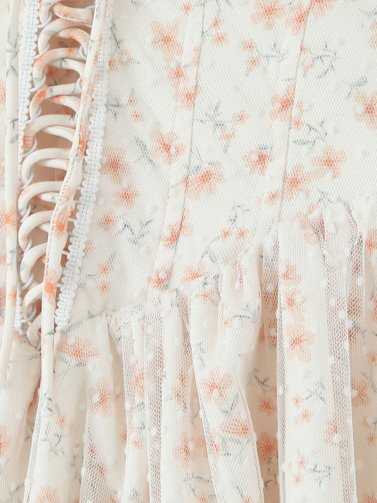 TWOTWINSTYLE Patchwork Lace Up Mini Dress