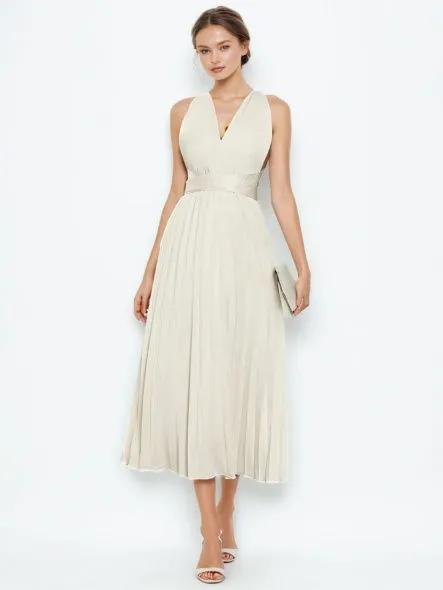 TWOTWINSTYLE V Neck Backless Solid Dresses