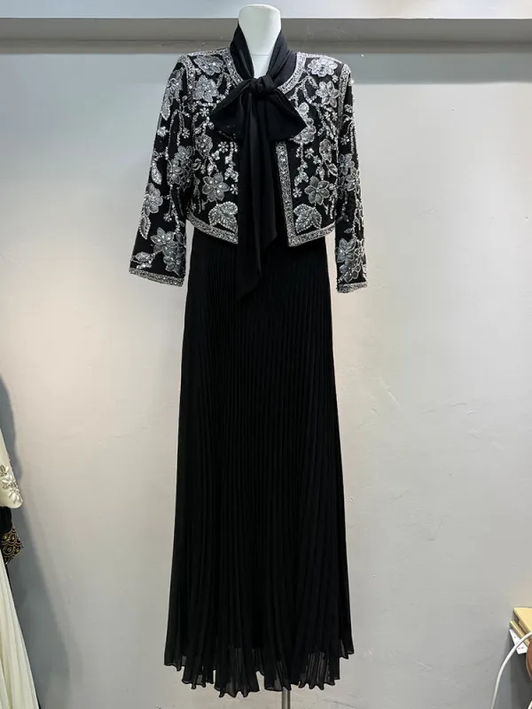TWOTWINSTYLE Patchwork Sequin Loose Two Pieces Sets