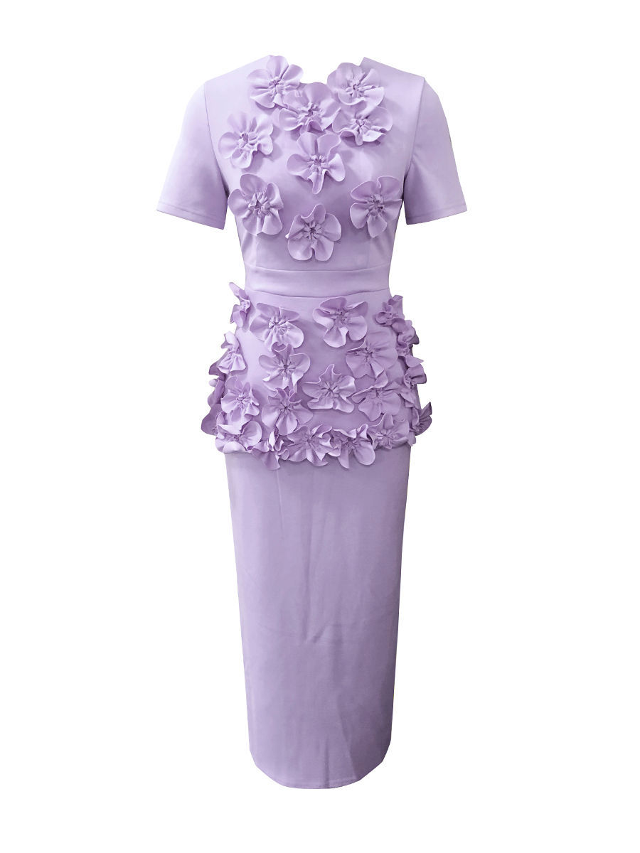 TWOTWINSTYLE Solid SLimming Spliced Appliques Two Pieces Sets