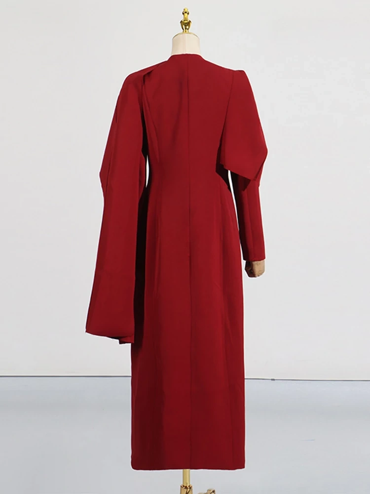 TWOTWINSTYLE V Neck Shawl Long Coat Jacket