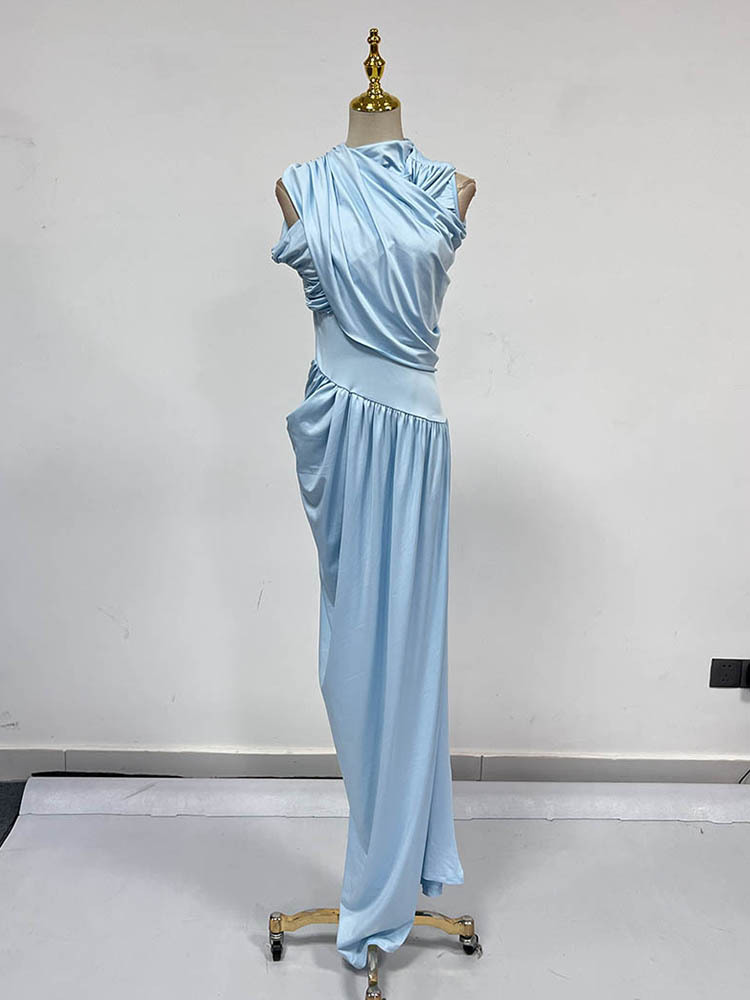 TWOTWINSTYLE Irregular Solid SLimming Dress