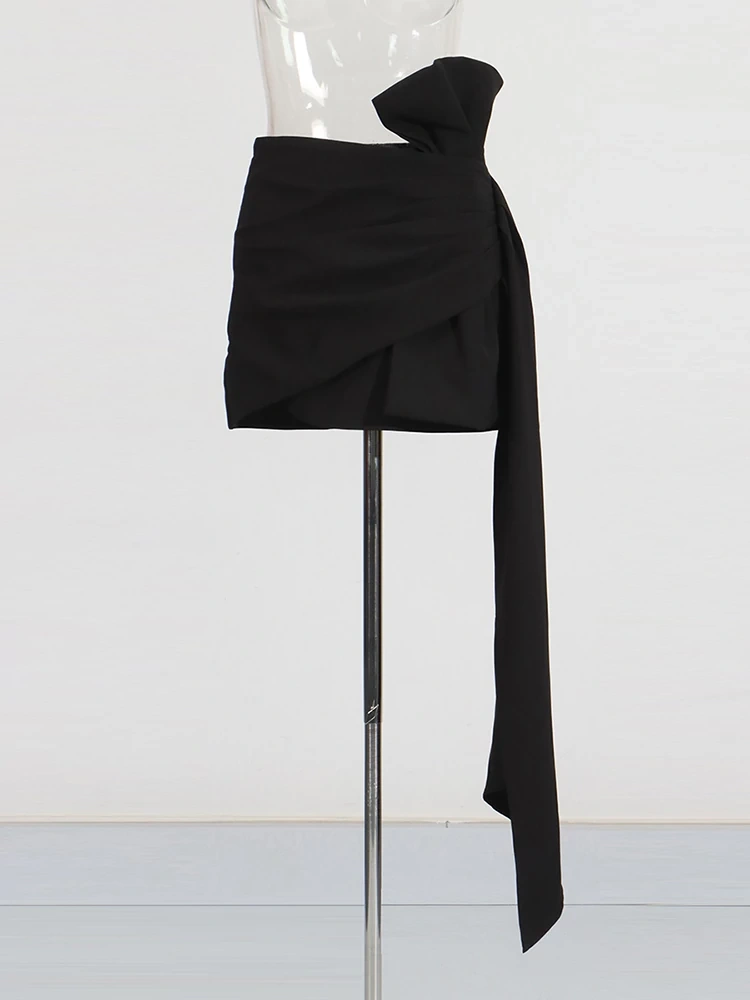 TWOTWINSTYLE Bow Ribbon Mini Skirt