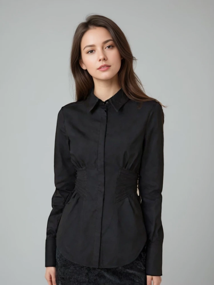 TWOTWINSTYLE Strap Up High Waist Shirt