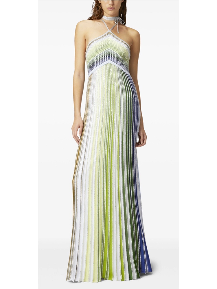 sachin and babi light blue dress TWOTWINSTYLE Striped Backless Maxi Dress