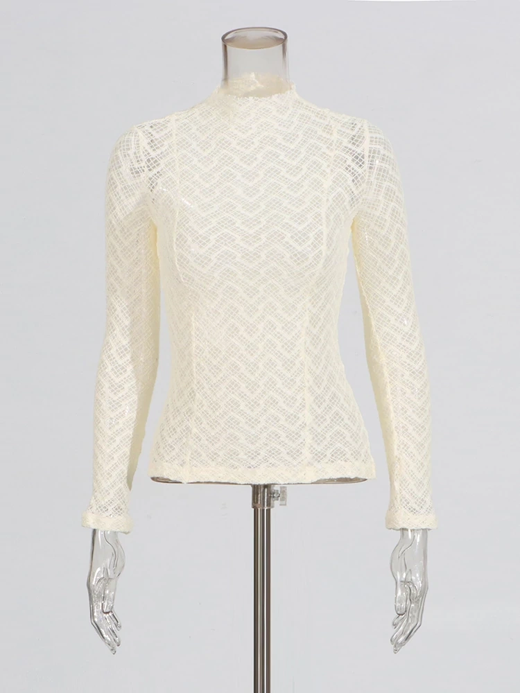 TWOTWINSTYLE Hollow Texure Top T-shirt