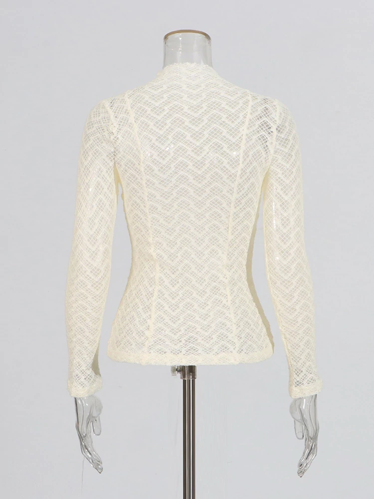 TWOTWINSTYLE Hollow Texure Top T-shirt