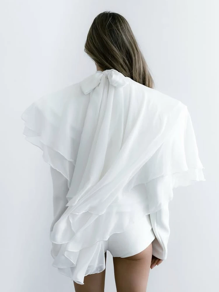 TWOTWINSTYLE Ireegular Chiffon Top
