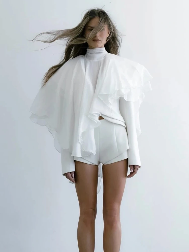 TWOTWINSTYLE Ireegular Chiffon Top
