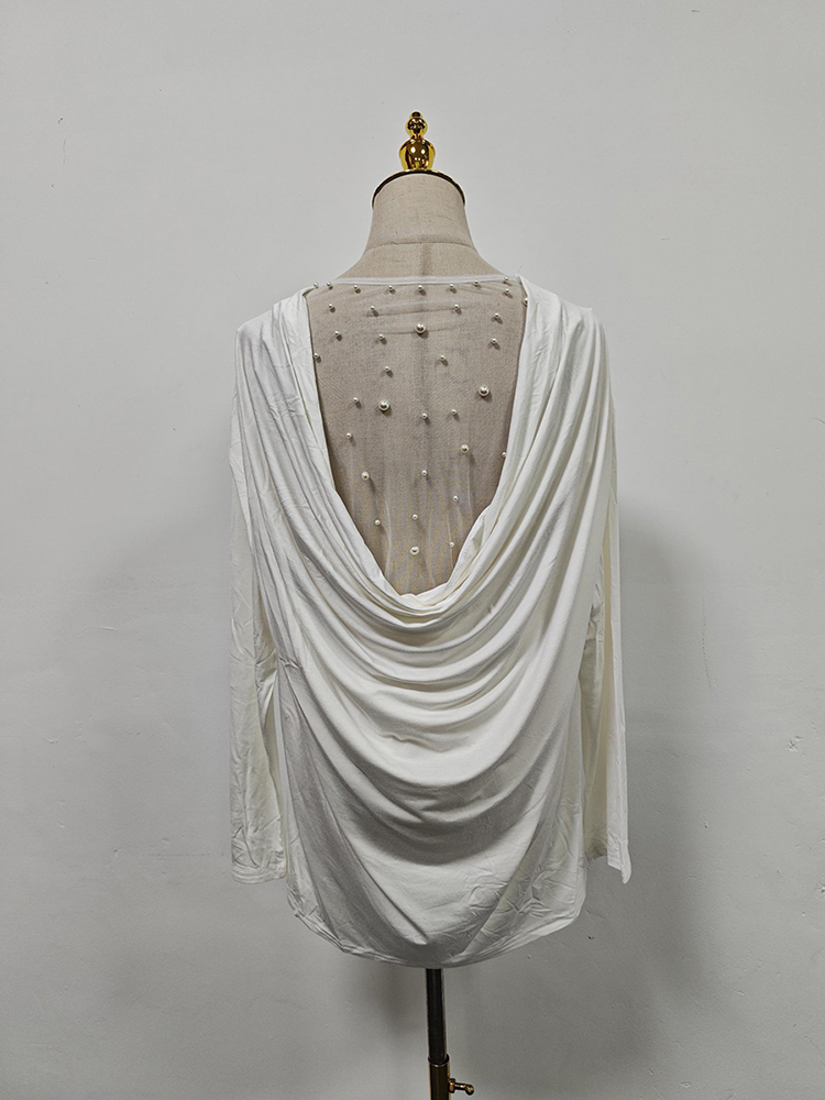TWOTWINSTYLE Patchwork Mesh Chic Oversize T-shirts