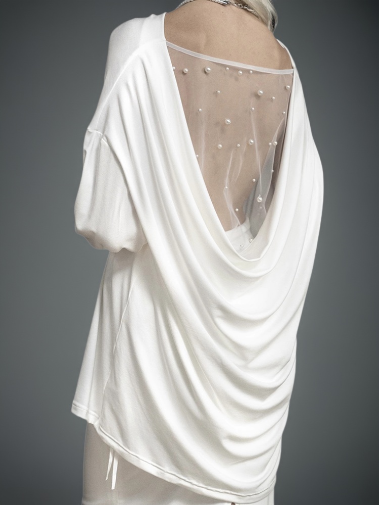 TWOTWINSTYLE Patchwork Mesh Chic Oversize T-shirts