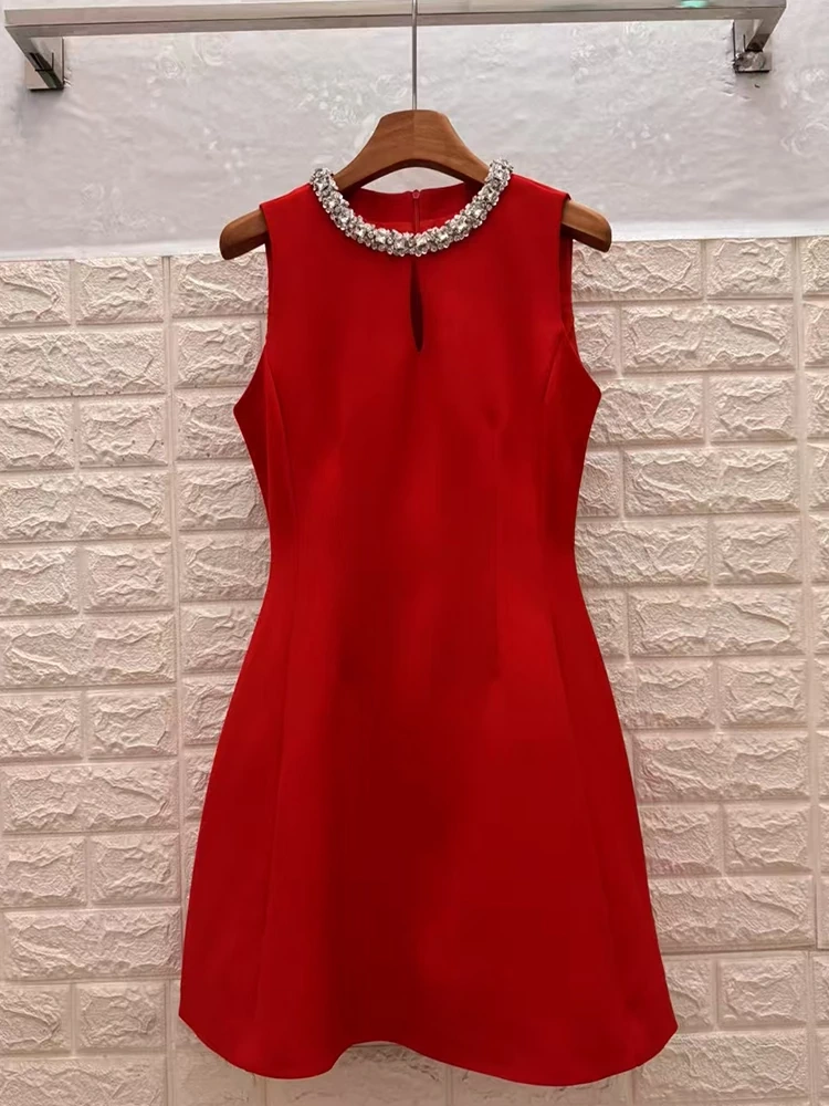 TWOTWINSTYLE Hollow Out Sleeveless Mini Dress