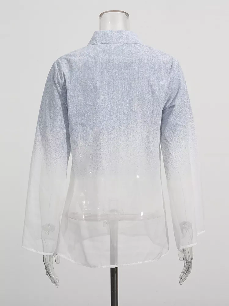 TWOTWINSTYLE Push Gradient Yarn Shirt Pants Two Piece Set