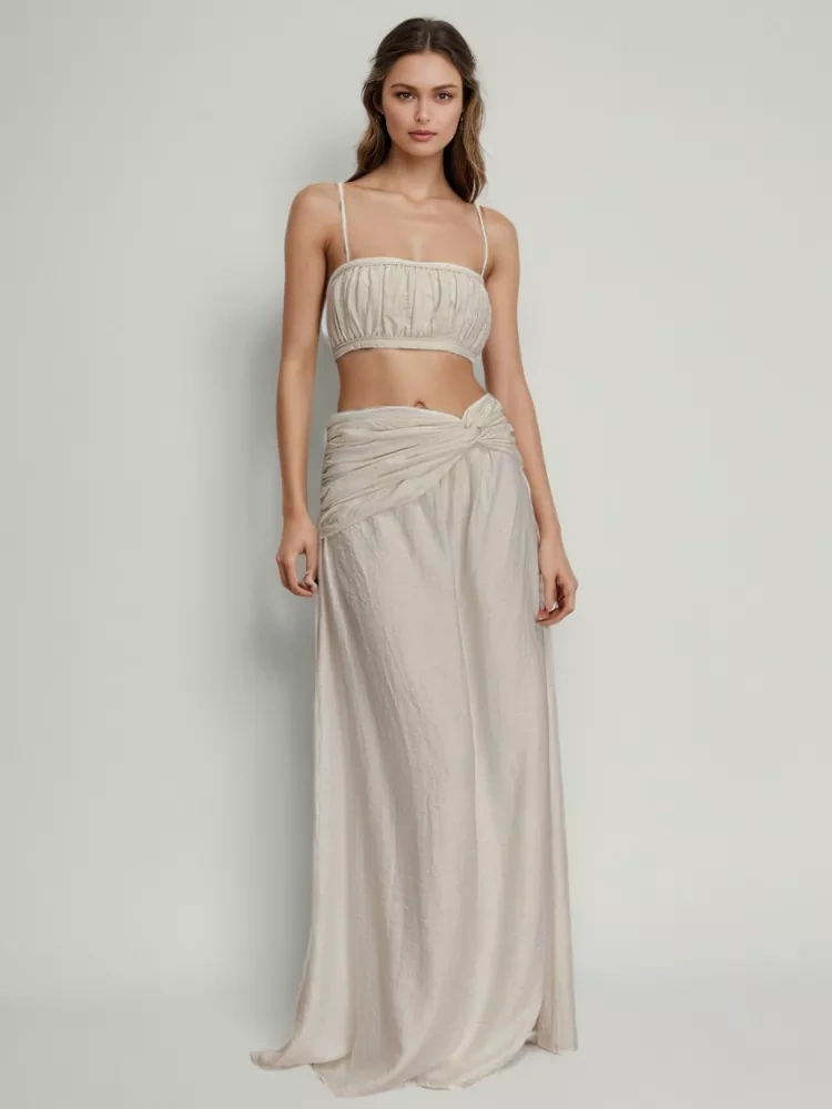 TWOTWINSTYLE Umbilical Short Skirt Two Piece Set