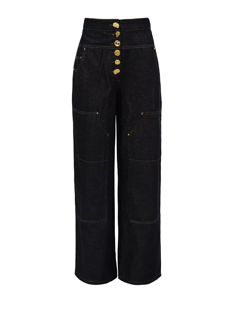 TWOTWINSTYLE Deinm Two Piece -Deep Blue Fashion Jacket And Jeans