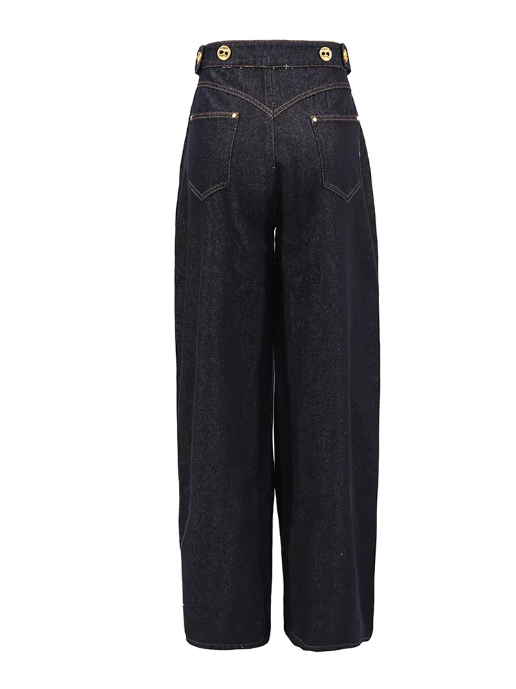 TWOTWINSTYLE Deinm Two Piece -Deep Blue Fashion Jacket And Jeans