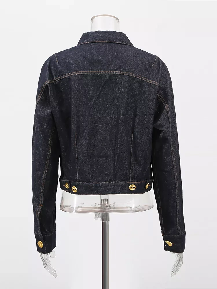 TWOTWINSTYLE Deinm Two Piece -Deep Blue Fashion Jacket And Jeans