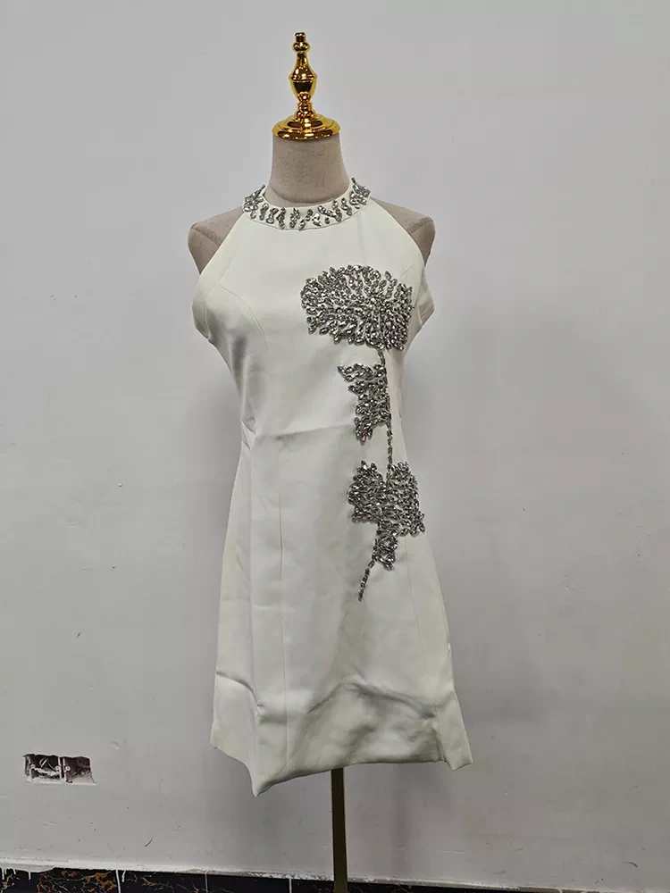 TWOTWINSTYLE Diamonds Design Round Neck Sleeveless Dress