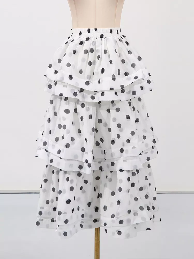 TWOTWINSTYLE Polka Dot Bubble Short Sleeve Two PIece Set