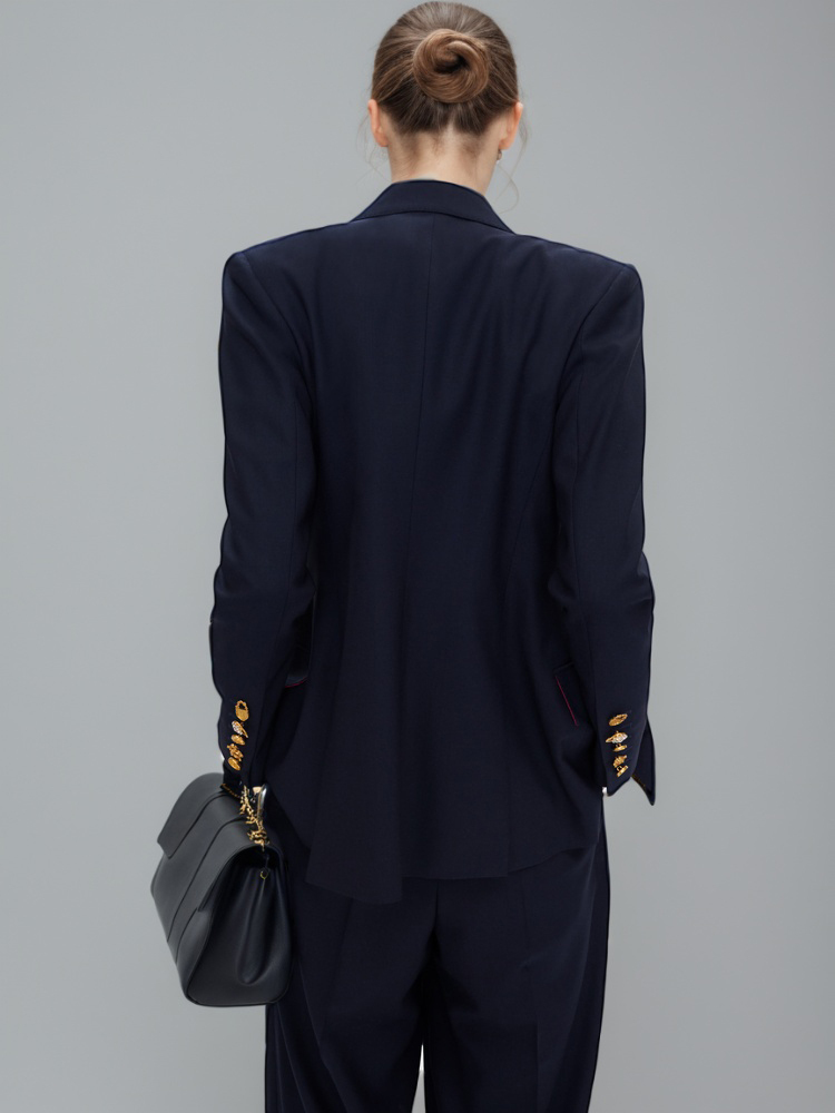 TWOTWINSTYLE Solid Chic Elegant V-neck Jacket