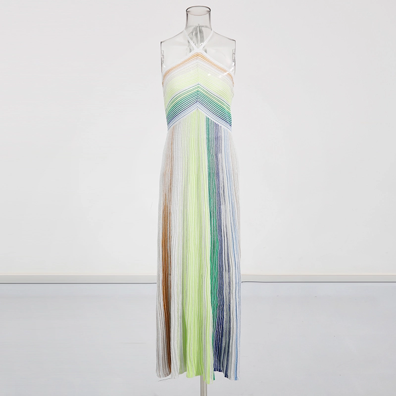 princess polly baby blue dress TWOTWINSTYLE Striped Backless Maxi Dress
