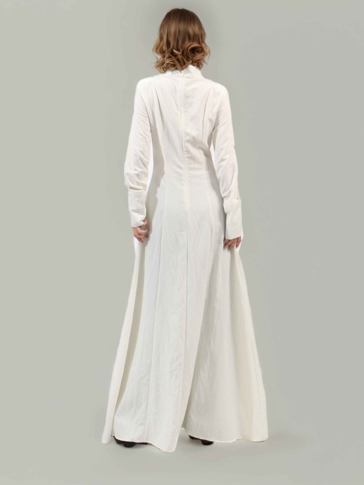 TWOTWINSTYLE Elegant Side Split Solid Long Dress