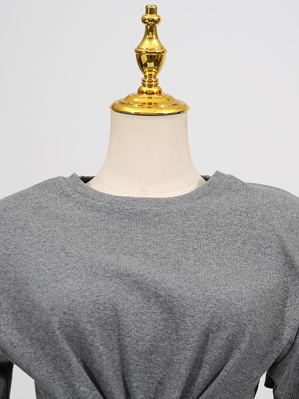 TWOTWINSTYLE Casual Solid Chic Round Neck T-shirts
