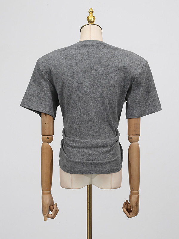 TWOTWINSTYLE Casual Solid Chic Round Neck T-shirts