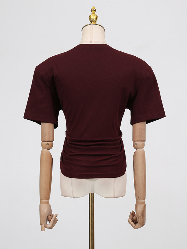 TWOTWINSTYLE Casual Solid Chic Round Neck T-shirts