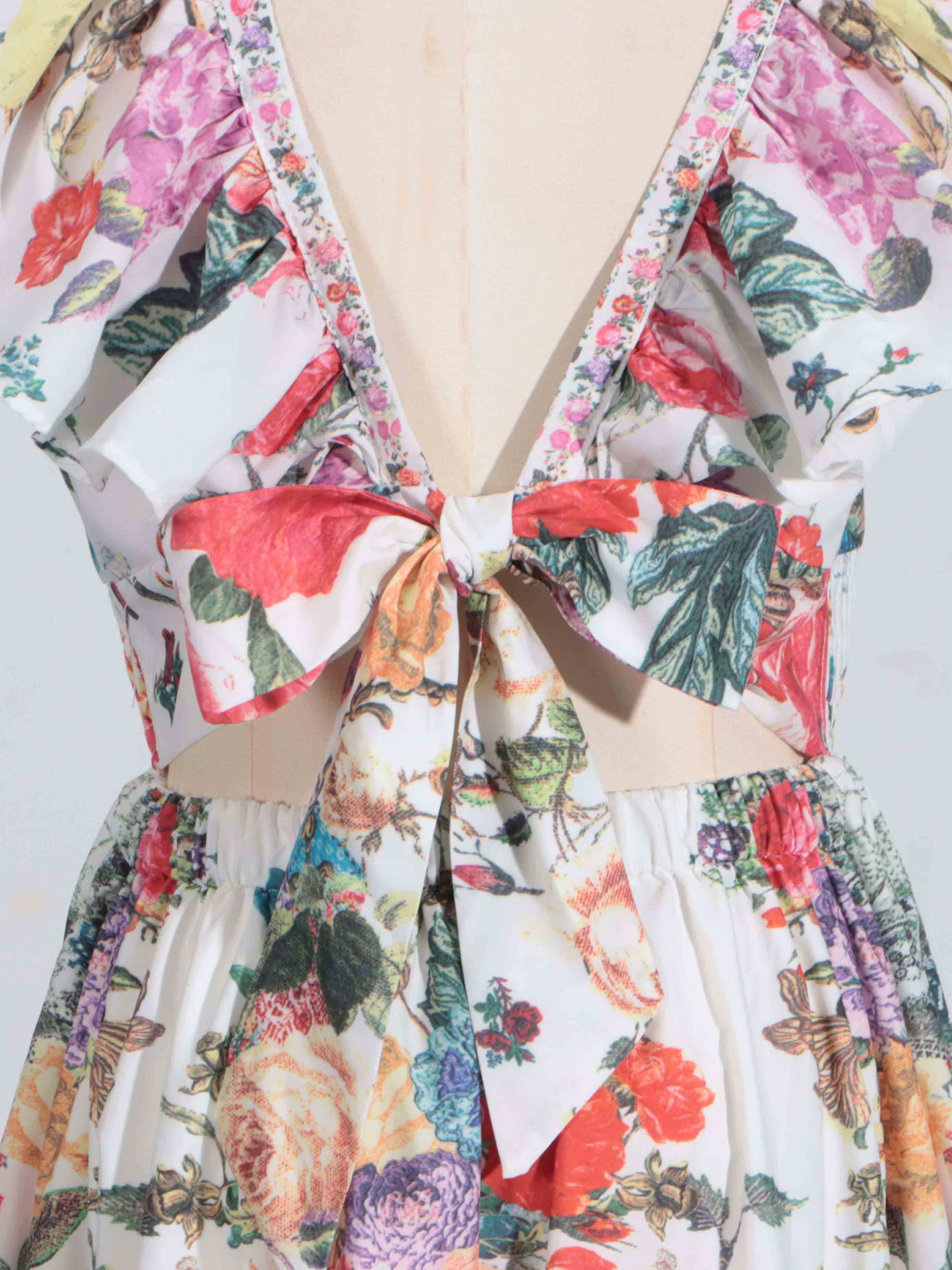 TWOTWINSTYLE Elegant V-neck Print Ruched Long Dress