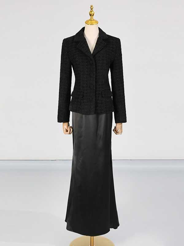 TWOTWINSTYLE Solid V-neck Long Sleeve Two Piece Set