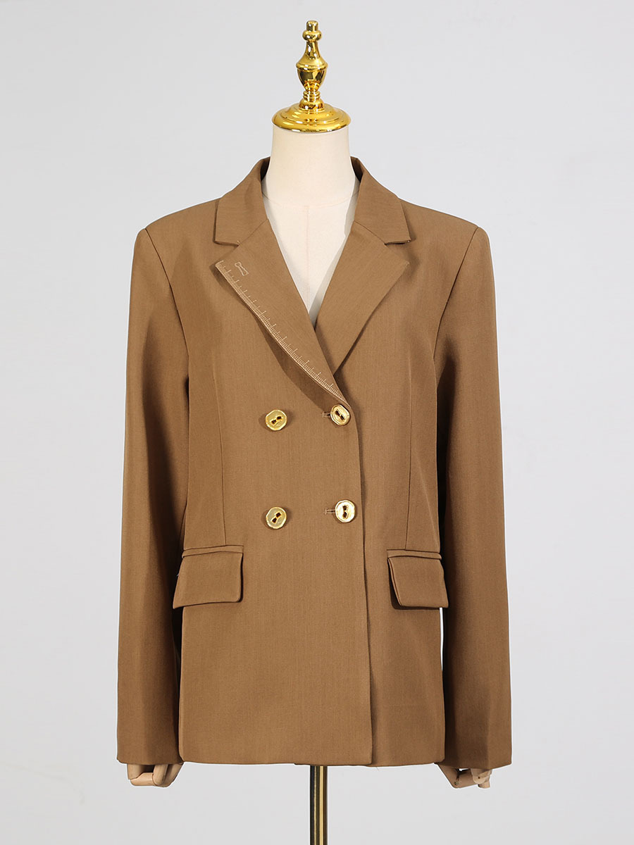 TWOTWINSTYLE Solid Chic Elegant V-neck Jacket