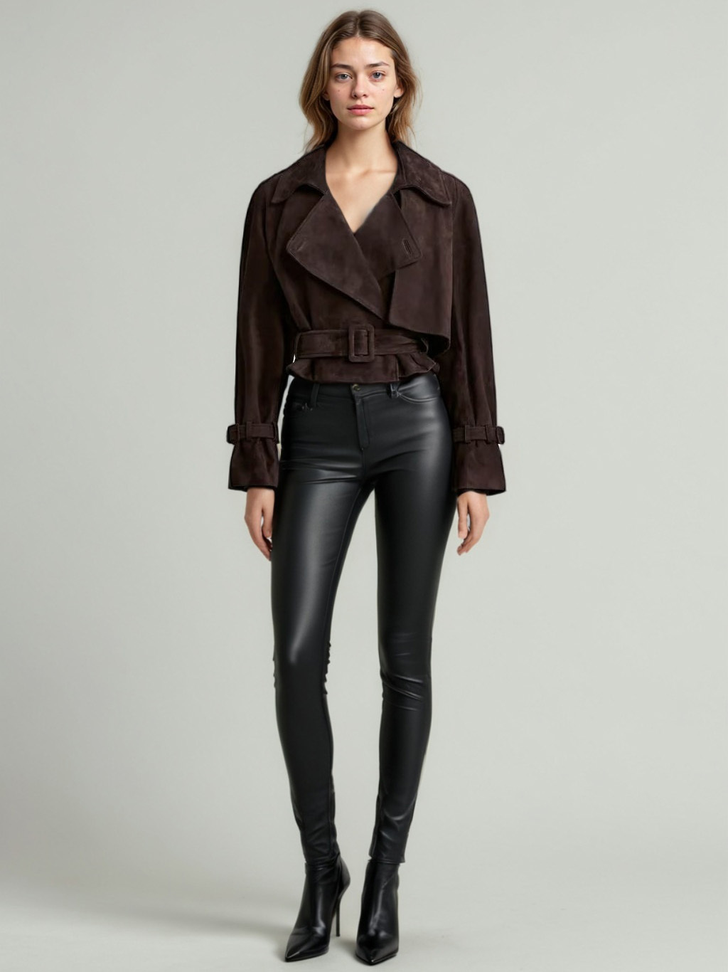 TWOTWINSTYLE Solid V-neck Lapel Jacket