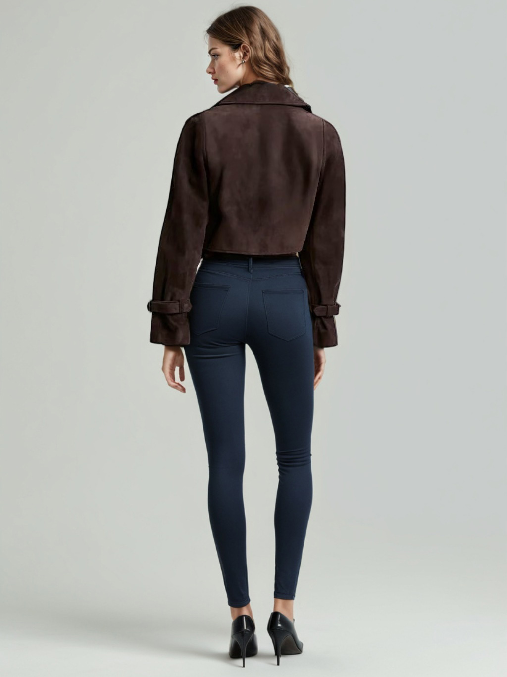 TWOTWINSTYLE Solid V-neck Lapel Jacket