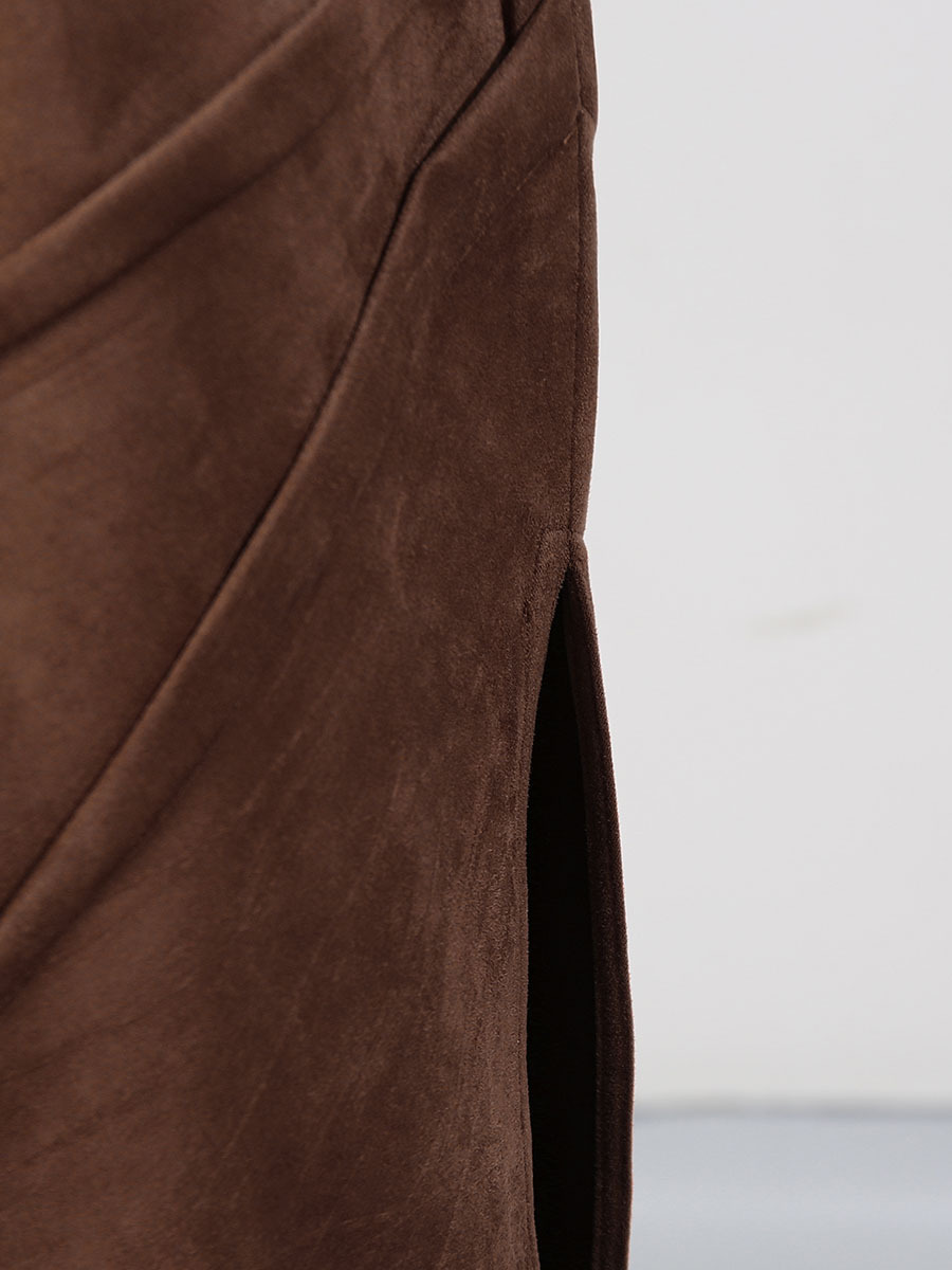 TWOTWINSTYLE Solid Ruched Patchwork Belt Skirt