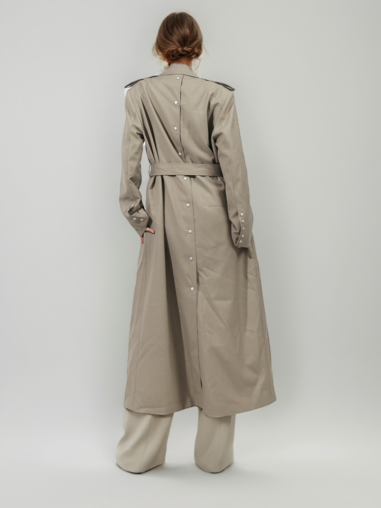 TWOTWINSTYLE Solid V-neck Lapel Lace Up Jacket