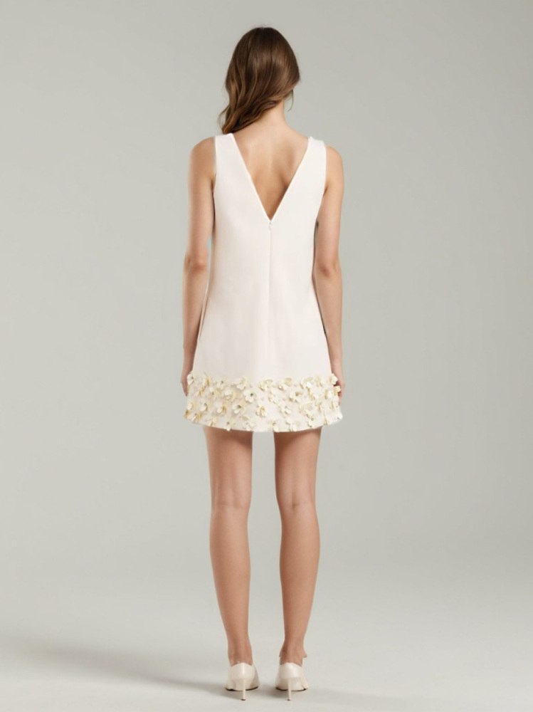 TWOTWINSTYLE Solid Patchwork Sequins V-neck Backless Short Dress