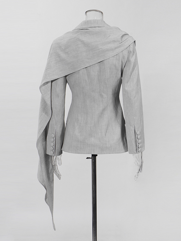TWOTWINSTYLE V-neck Lapel Chic Solid Patchwork Jacket