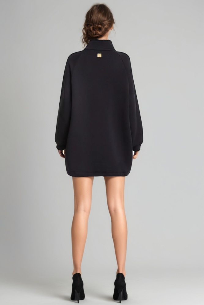TWOTWINSTYLE Solid Casual Stand Collar Long Sleeve Hoodie