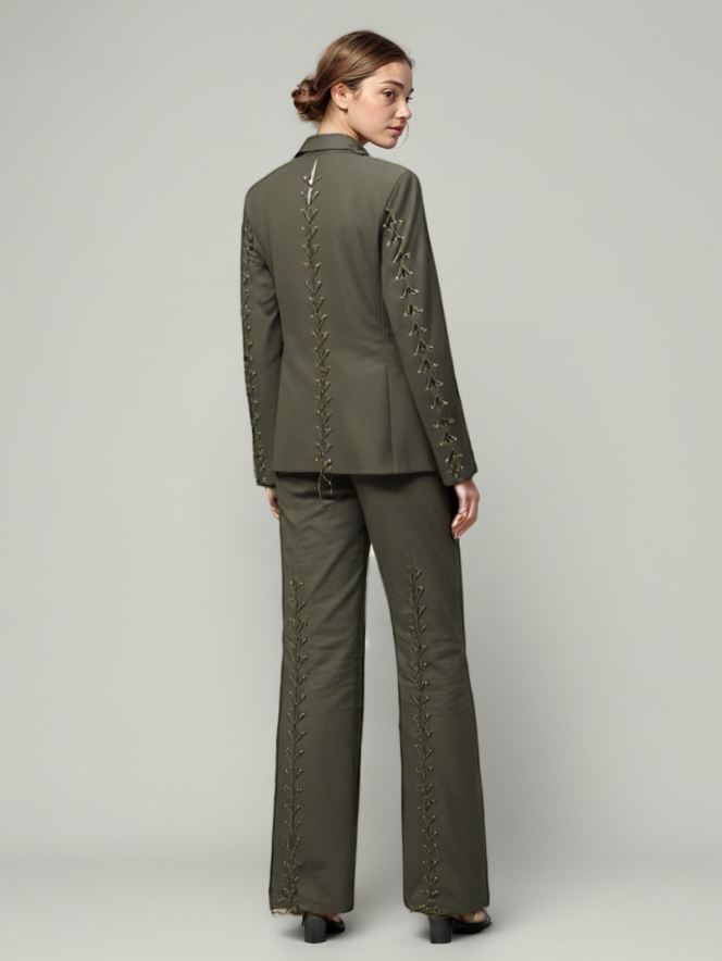 TWOTWINSTYLE Solid Chic Patchwork Lace Up Suit Two Piece Set